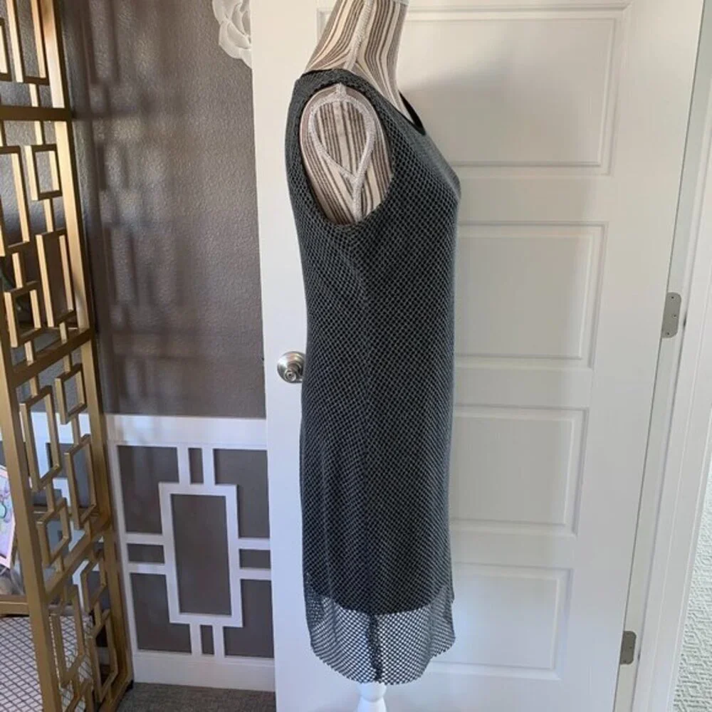 Tahari Mesh Overlay Sleeveless Shift Dress
